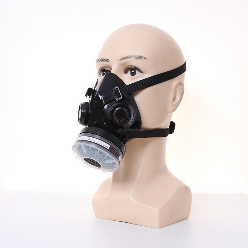 New Half Face Black Gas Mask R - Dust Mask Construction ulasan dan harga