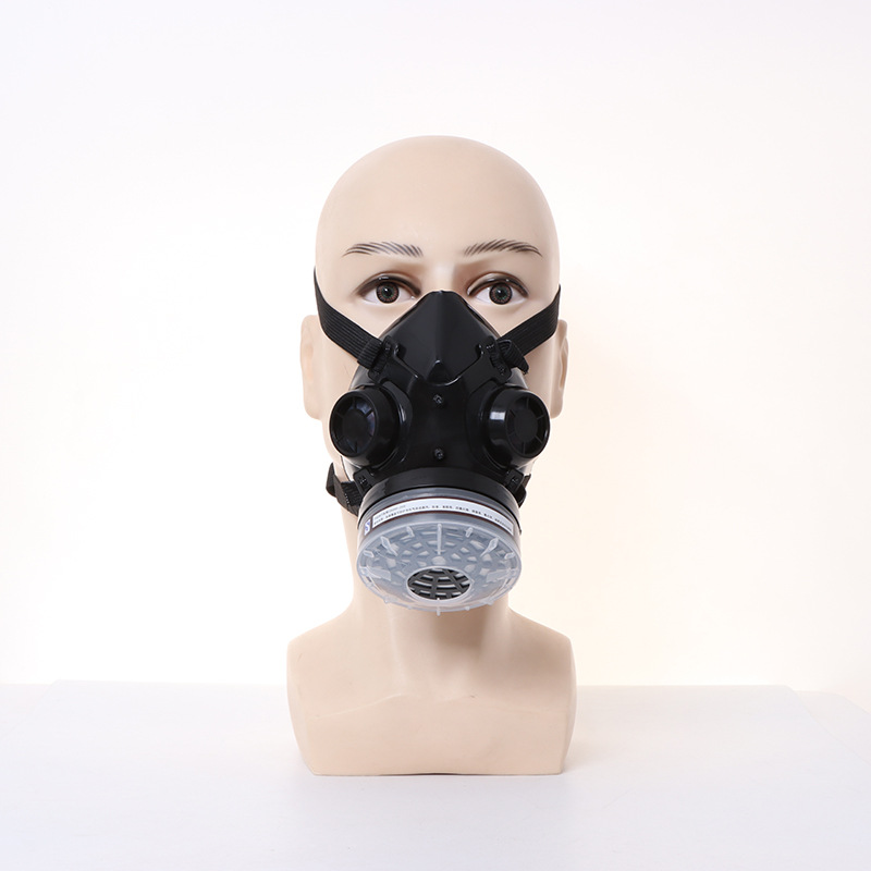 New Half Face Black Gas Mask R - Dust Mask Construction ulasan dan harga