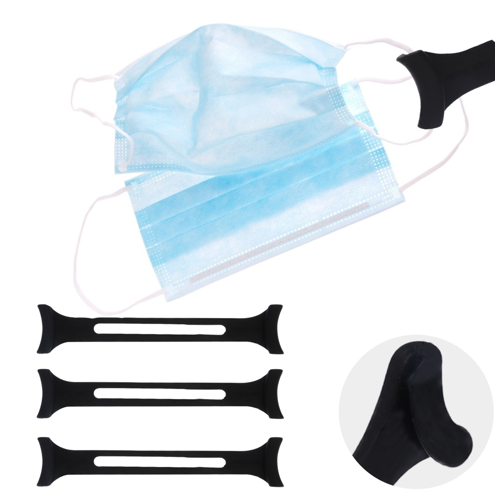 3Pcs Professional Grade Silico - Mask Ear Saver Strap ulasan dan harga
