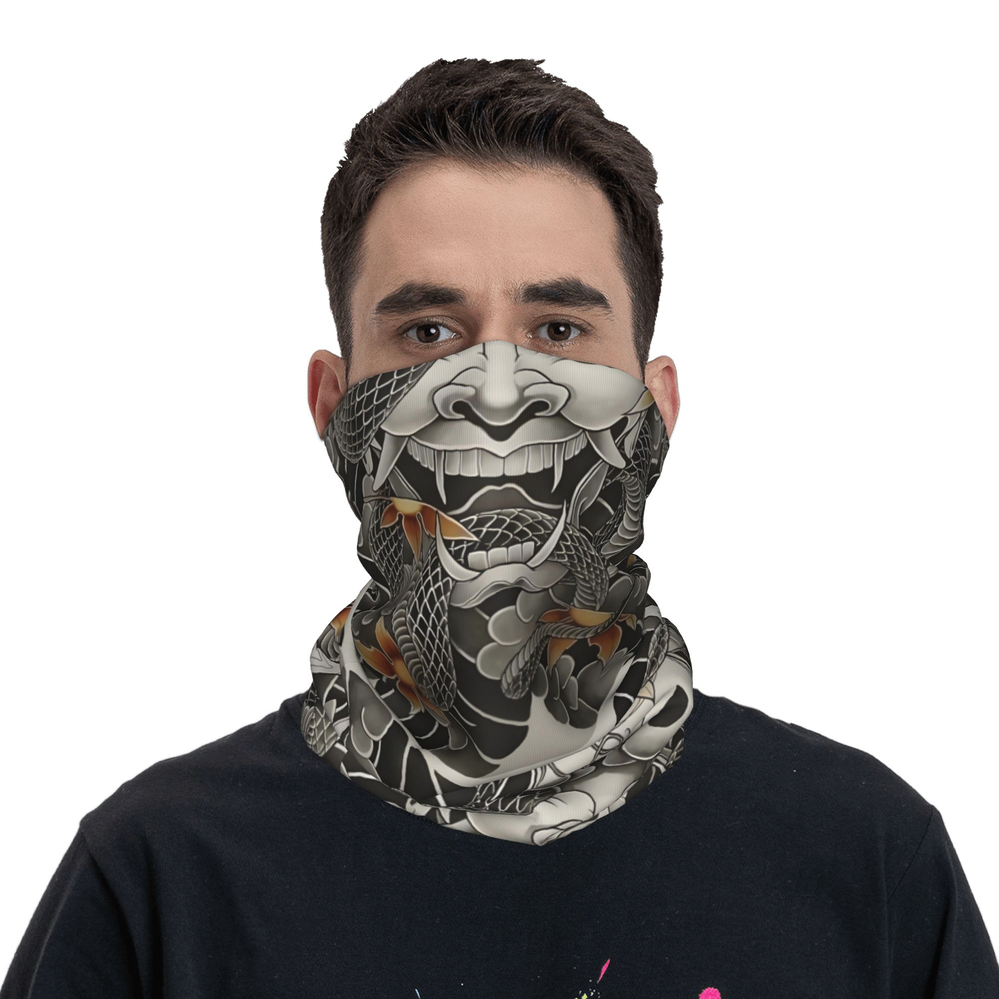 Custom Samurai Oni Demon Banda - Neck Gaiter Face Cover ulasan dan harga