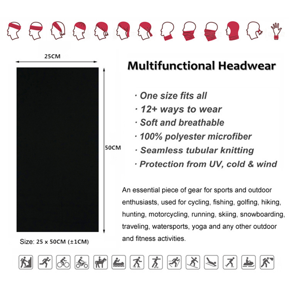 Seamless Solid Color Bandanas  - Neck Gaiter Face Cover ulasan dan harga
