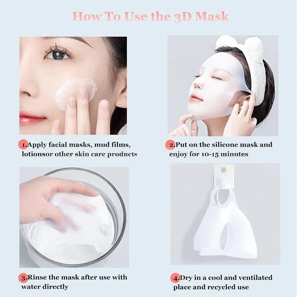 1/2PCS 3D Reusable Wrinkle Smo - Silicone Mask Bracket ulasan dan harga