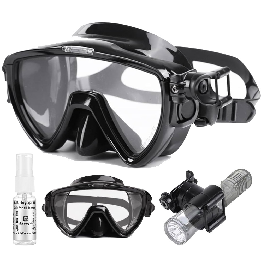 Scuba Diving Mask with flashli - Silicone Mask Bracket ulasan dan harga