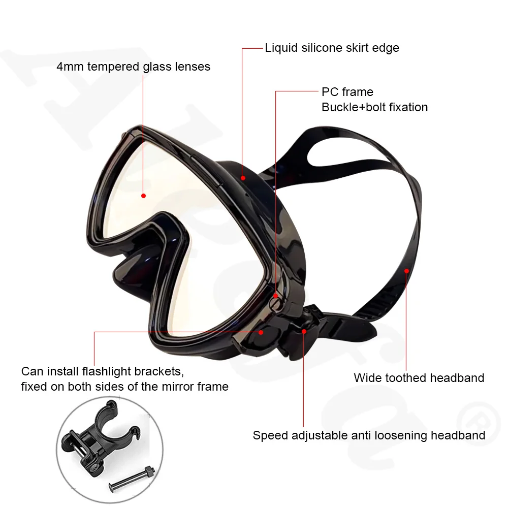 Scuba Diving Mask with flashli - Silicone Mask Bracket ulasan dan harga