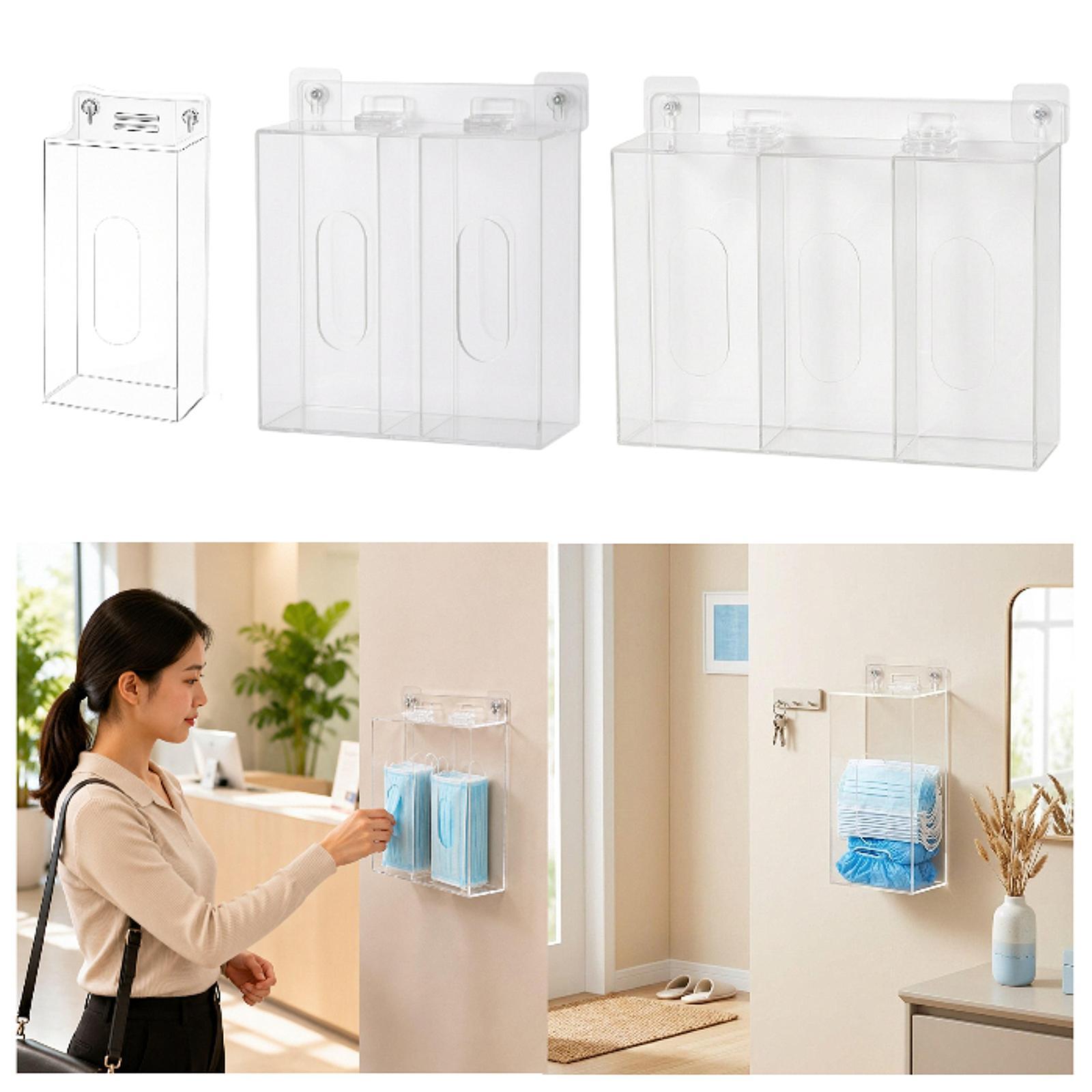 Acrylic Glove Box Holder Wall  - Face Mask Storage Box ulasan dan harga